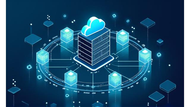 Hybrid cloud setup illustration showing on-premise data center connected to public cloud services.