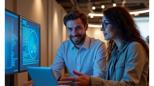 IT Support professional assisting a user with tech issues, demonstrating problem-solving.