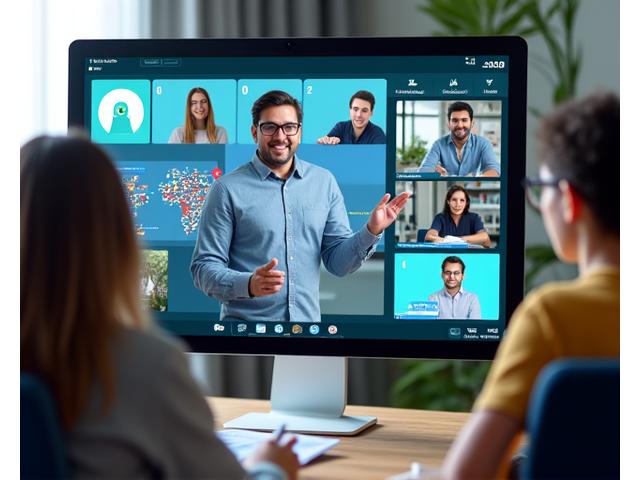 Screenshot of a lively virtual classroom session with a tutor teaching and students engaged.